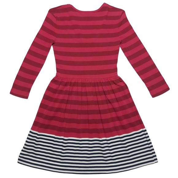 French Connection striped cotton stretch 3/4 sleeve scoop neck dress - Picture 2 of 8
